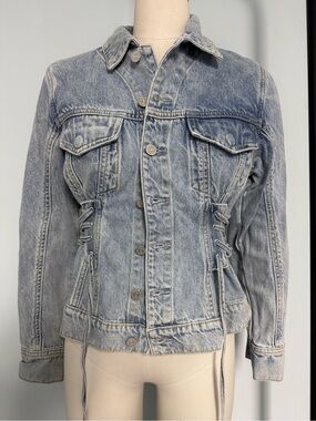 Stylish Lace-Up Denim Jacket